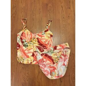 Kechika Womens Pink Y2K Floral Adjustable 2Pc Swimwear Size M